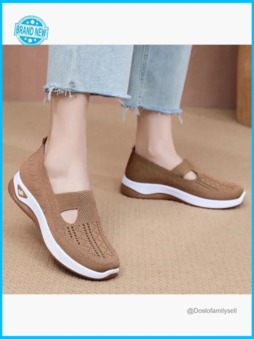 Women's Walking Sneakers Arch Support Slip-On Breathable Mesh Lightweight